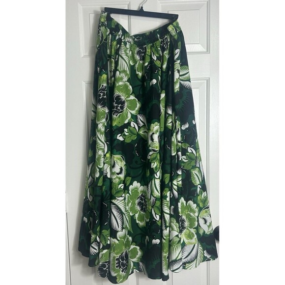 Cato Lime Green Paisley Floral Print Maxi Skirt Plus Size 18/20 - Picture 4 of 7